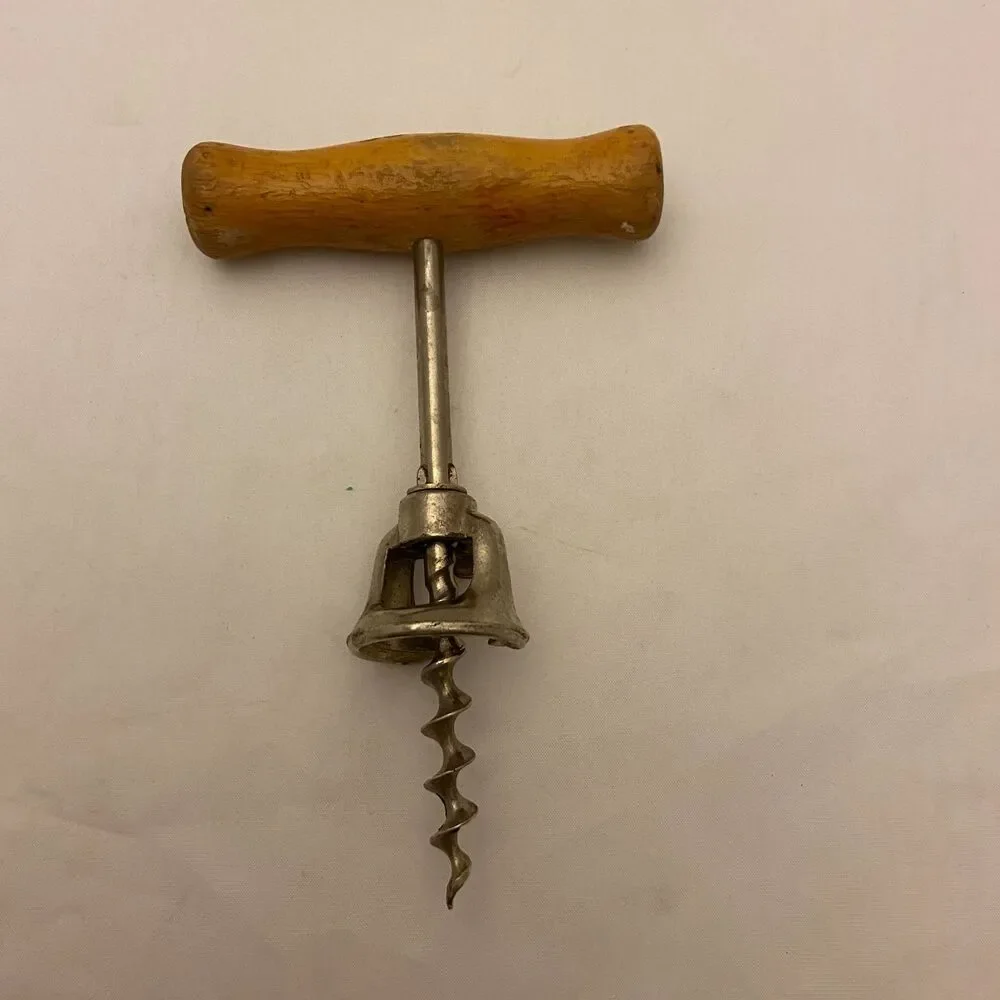 #6164 Wood Handle Cork Screw VTG
